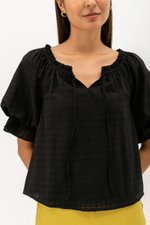 ALVA PUFF SLEEVE TIE-NECK TOP ALVA PUFF SLEEVE TIE-NECK TOP