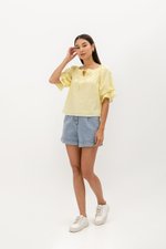 ALVA PUFF SLEEVE TIE-NECK TOP ALVA PUFF SLEEVE TIE-NECK TOP