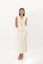 NAURA BUTTONDOWN KNIT SLEEVELESS TOP