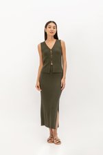 NAURA BUTTONDOWN KNIT SLEEVELESS TOP