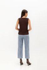 NAURA BUTTONDOWN KNIT SLEEVELESS TOP