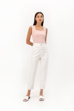 LYANNA RIBBED SQUARE NECK TANK TOP LYANNA RIBBED SQUARE NECK TANK TOP