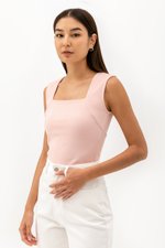 LYANNA RIBBED SQUARE NECK TANK TOP LYANNA RIBBED SQUARE NECK TANK TOP