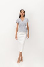 CHARMAINE EYELET WRAP TOP