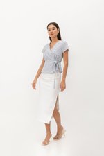 CHARMAINE EYELET WRAP TOP