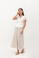 CHARMAINE EYELET WRAP TOP