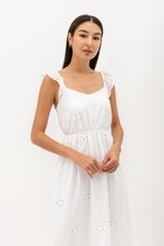 BEATRIZ EYELET FLUTTER DRESS