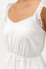 BEATRIZ EYELET FLUTTER DRESS