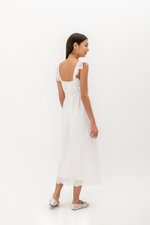 BEATRIZ EYELET FLUTTER DRESS