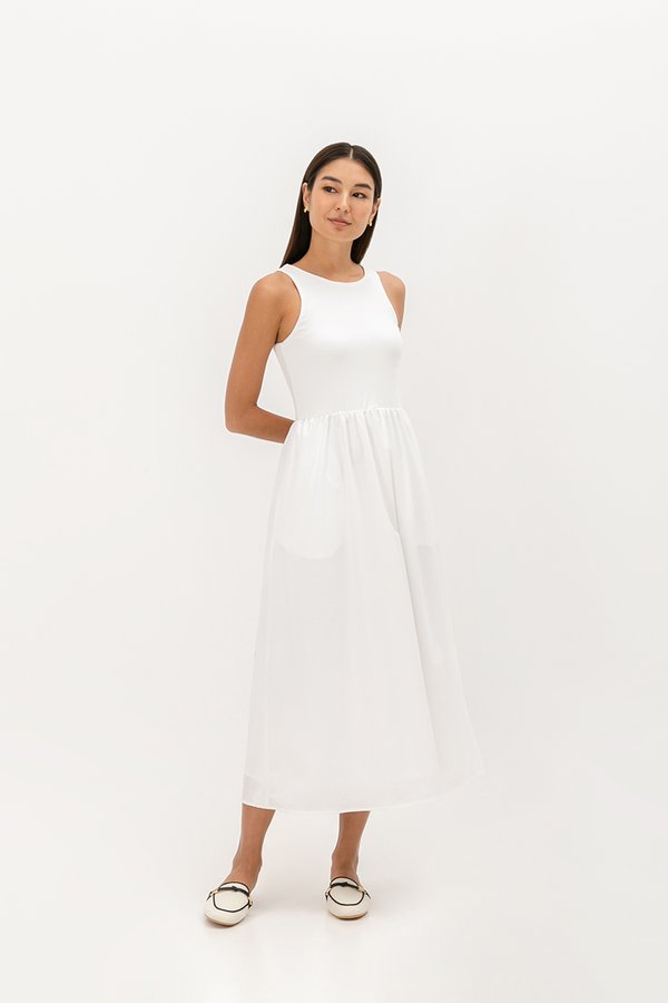 WREN CONTRAST MIDI DRESS