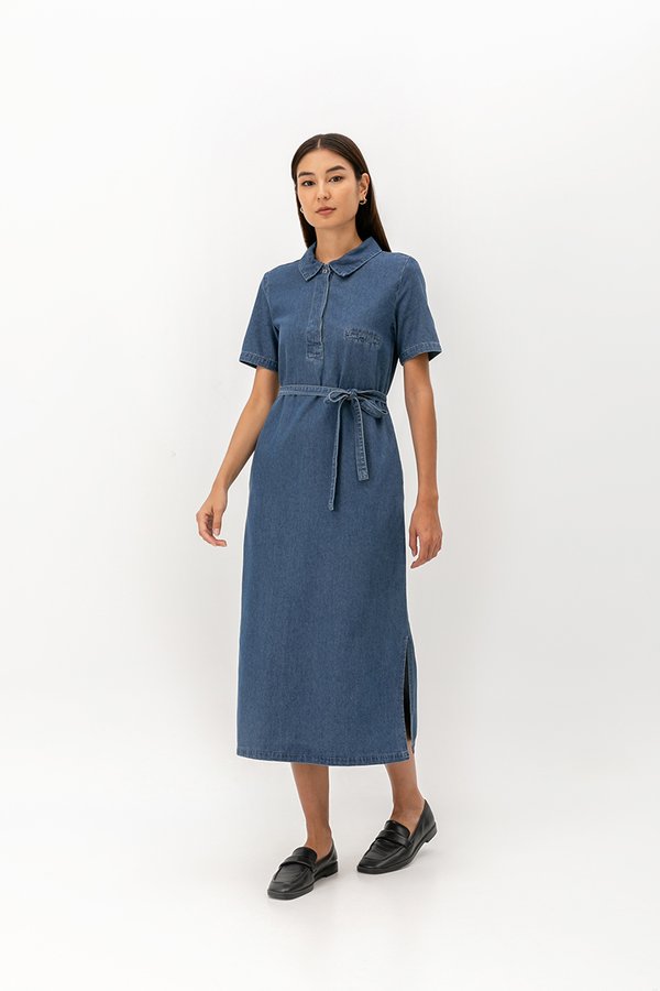 DANTE DENIM SHIRT DRESS W SASH