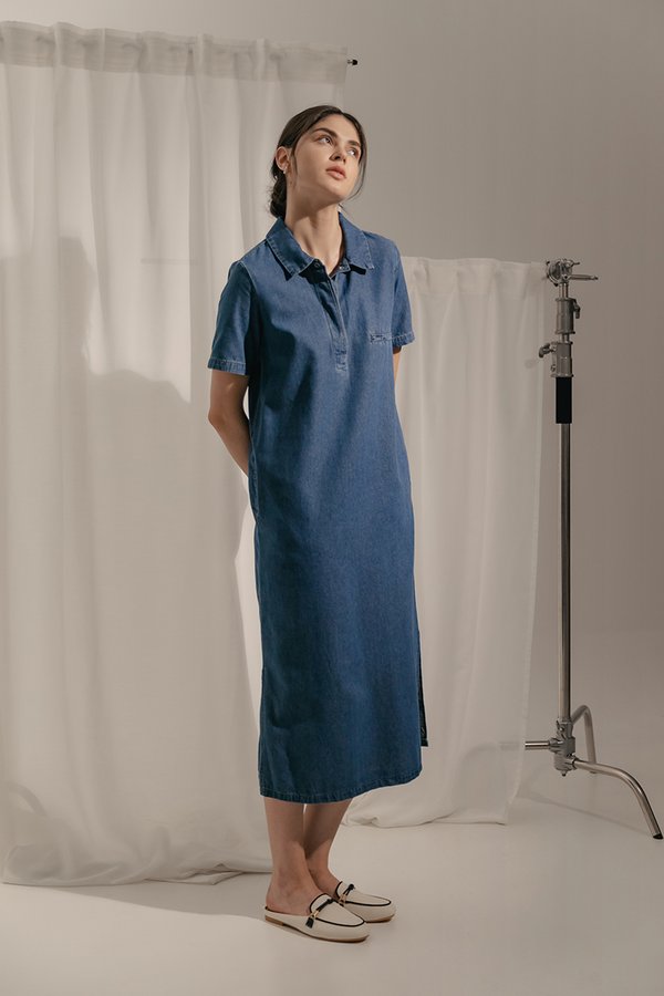 DANTE DENIM SHIRT DRESS W SASH