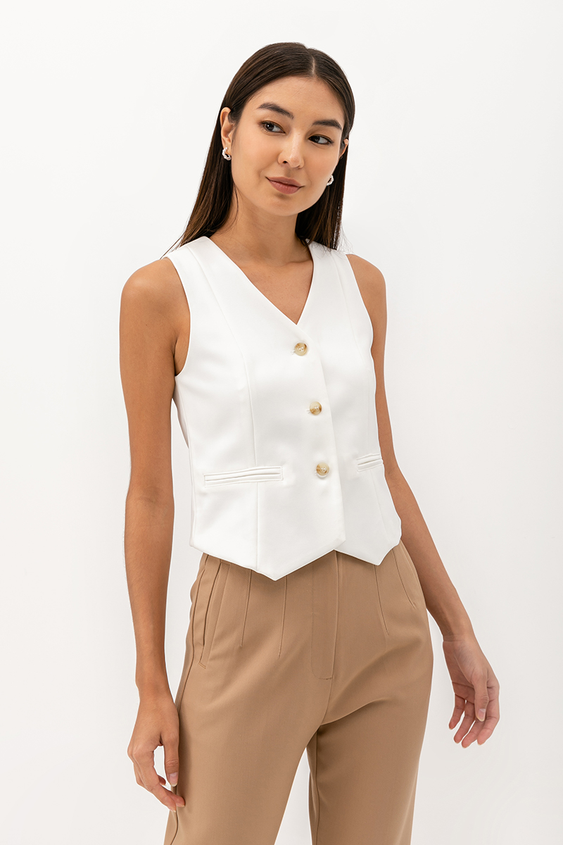 SASKIA CONTRAST BUTTON VEST