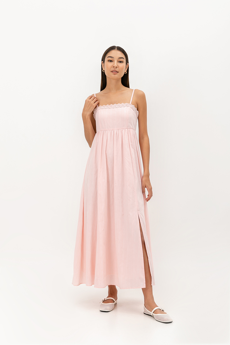 CARMIA LACE TRIM MAXI DRESS