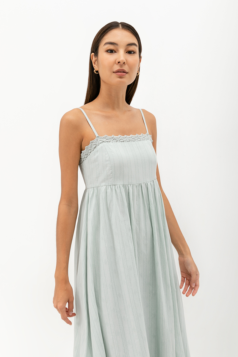 CARMIA LACE TRIM MAXI DRESS