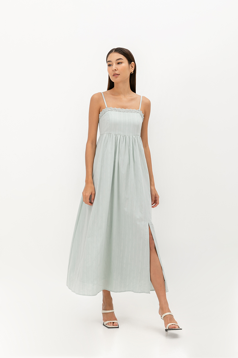 CARMIA LACE TRIM MAXI DRESS