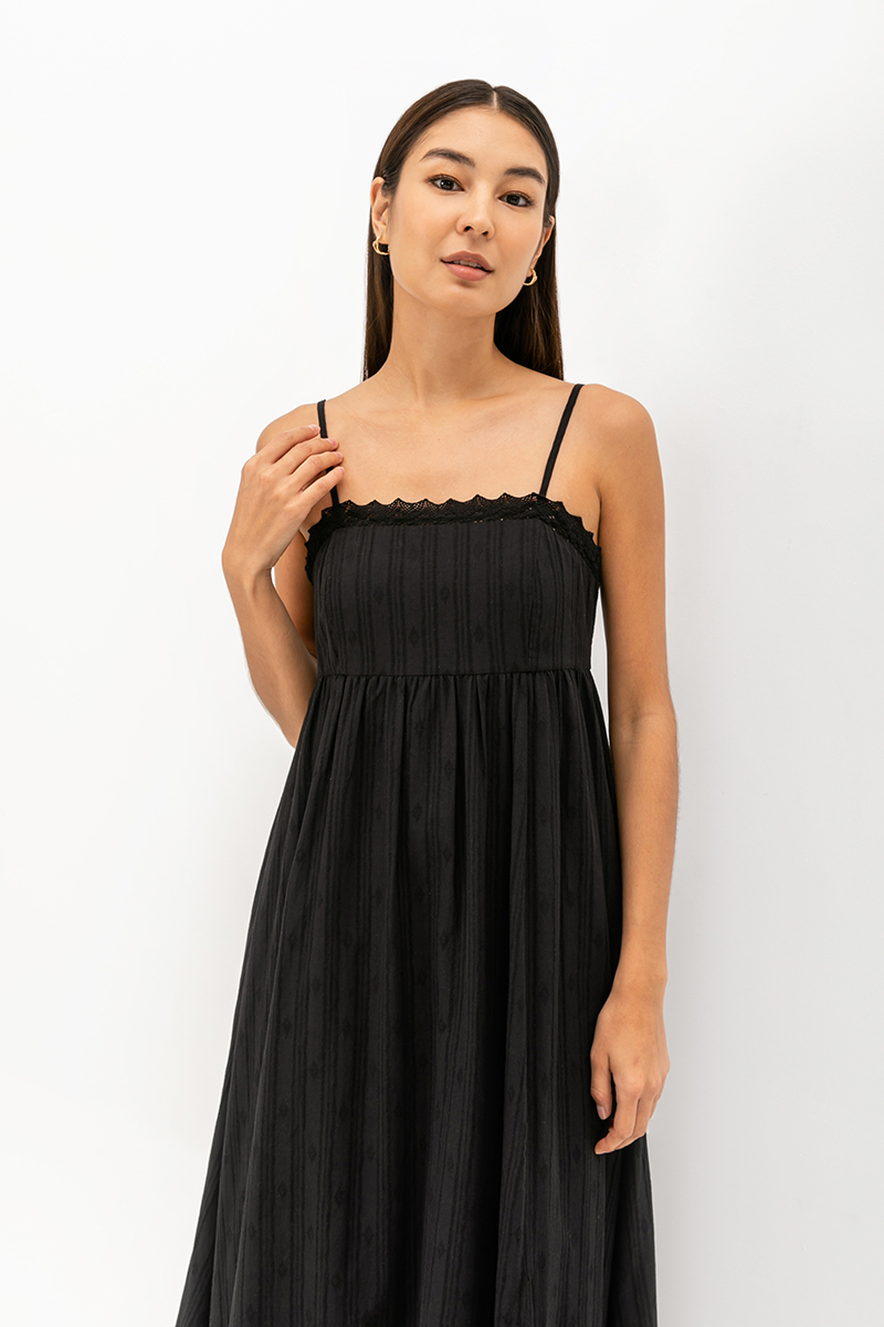 CARMIA LACE TRIM MAXI DRESS