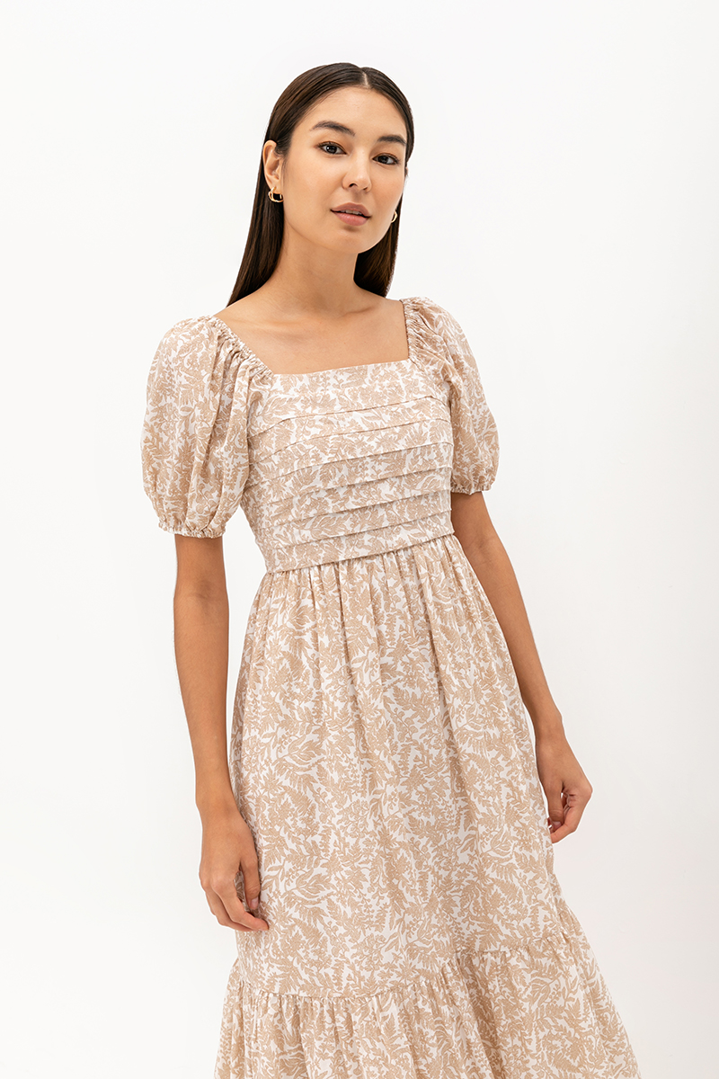 NATALINE BOTANICAL PANEL MIDI DRESS