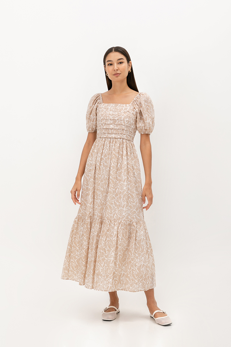 NATALINE BOTANICAL PANEL MIDI DRESS