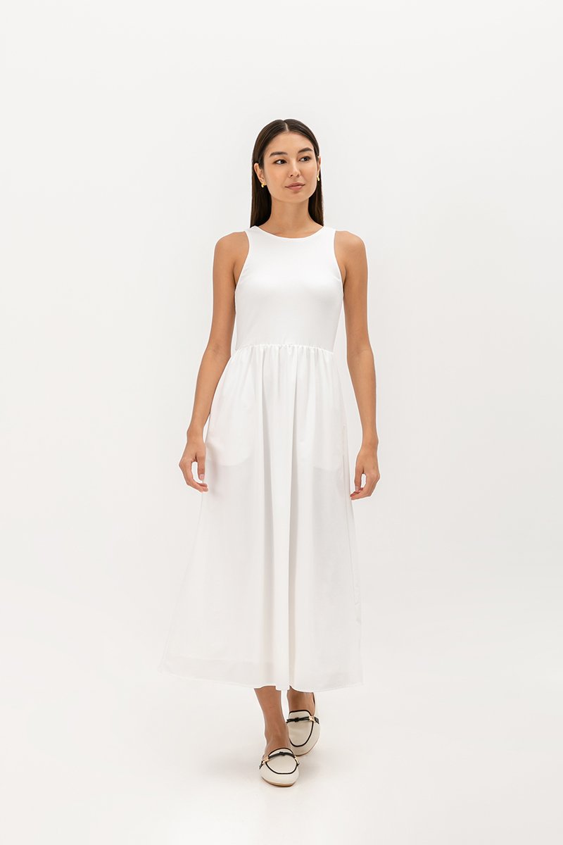 WREN CONTRAST MIDI DRESS
