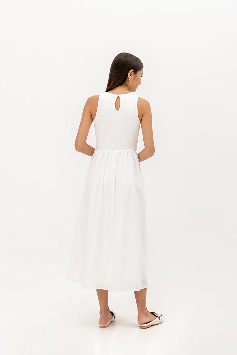 WREN CONTRAST MIDI DRESS
