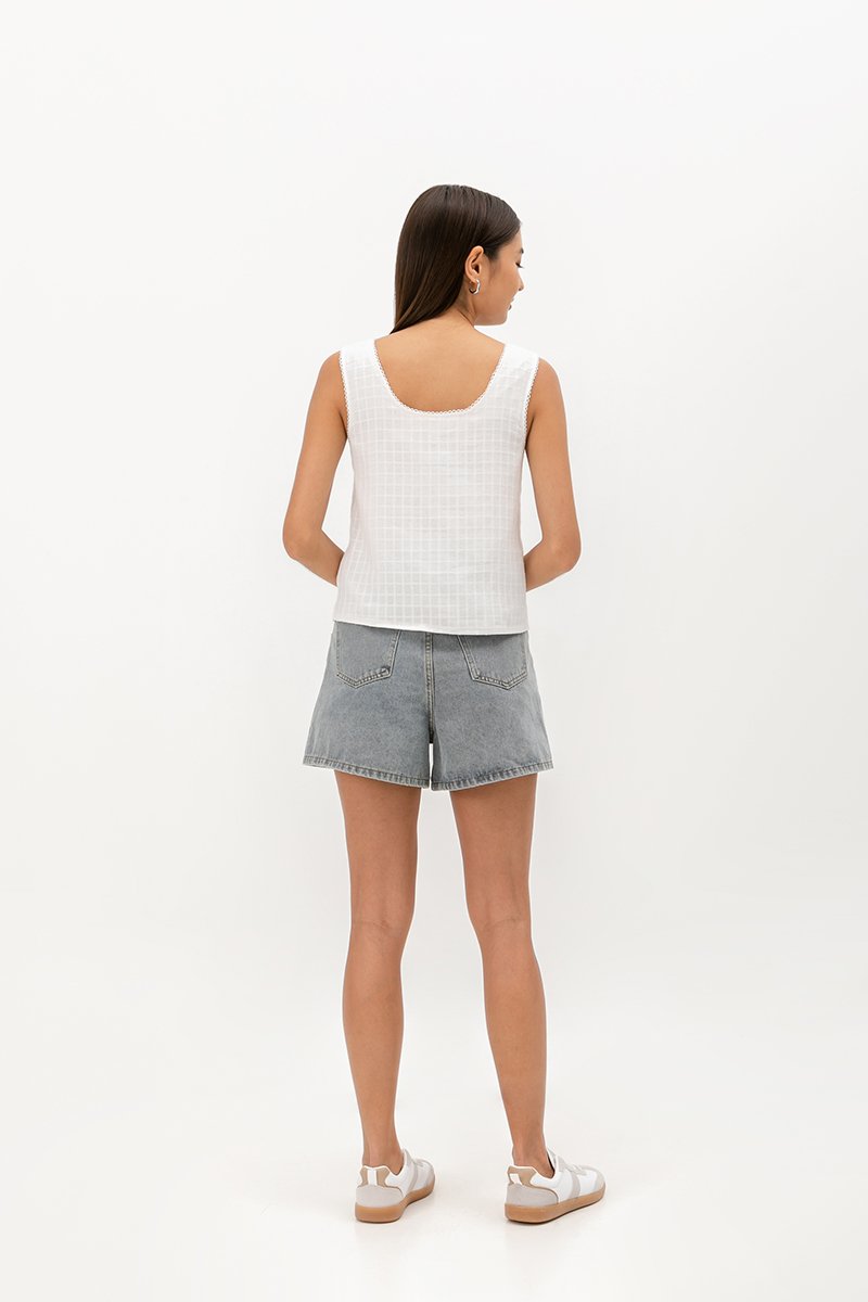 JODY COTTON EYELET TOP