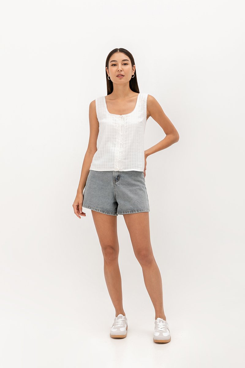 JODY COTTON EYELET TOP