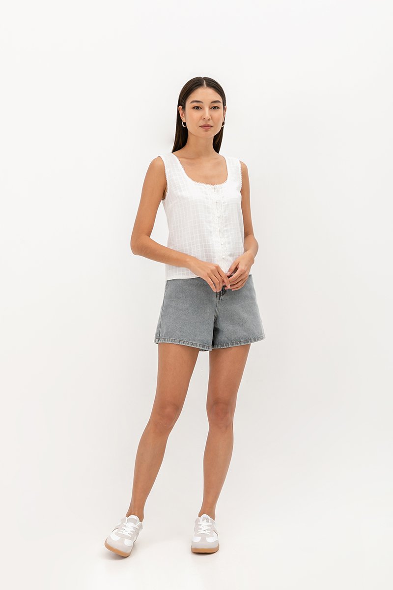 JODY COTTON EYELET TOP