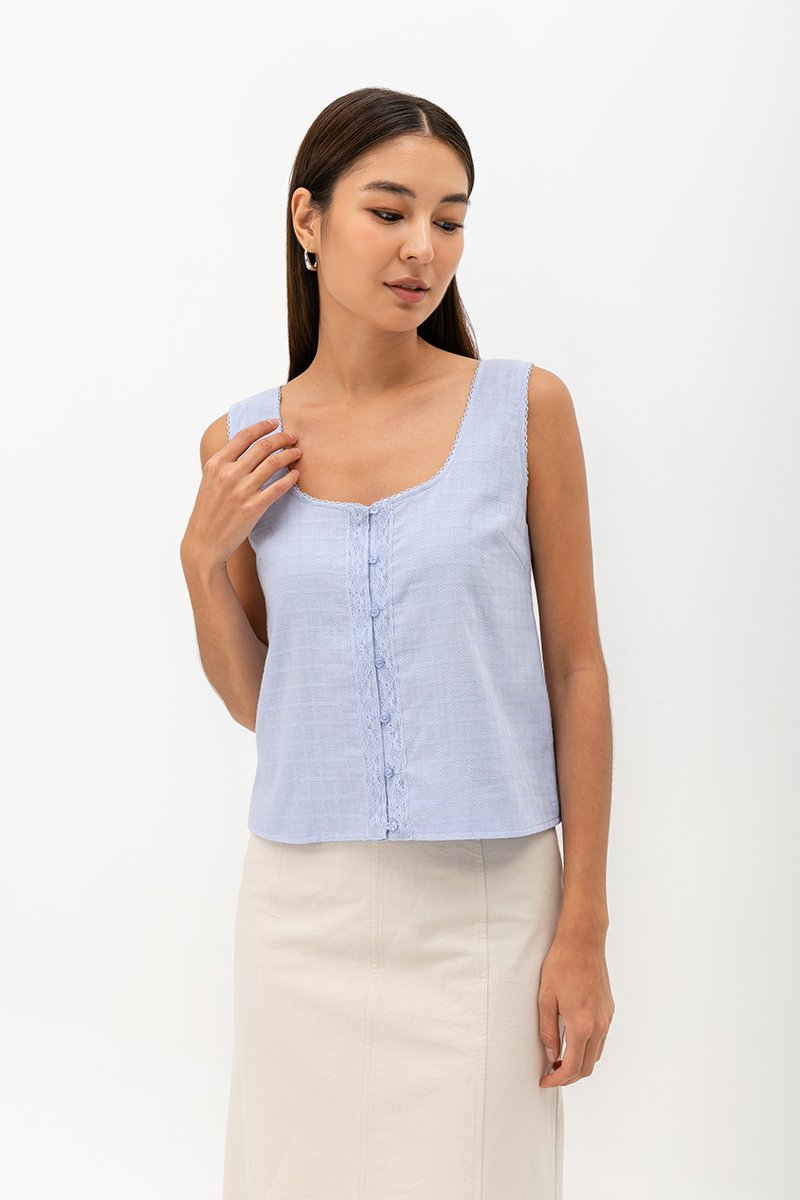 JODY COTTON EYELET TOP