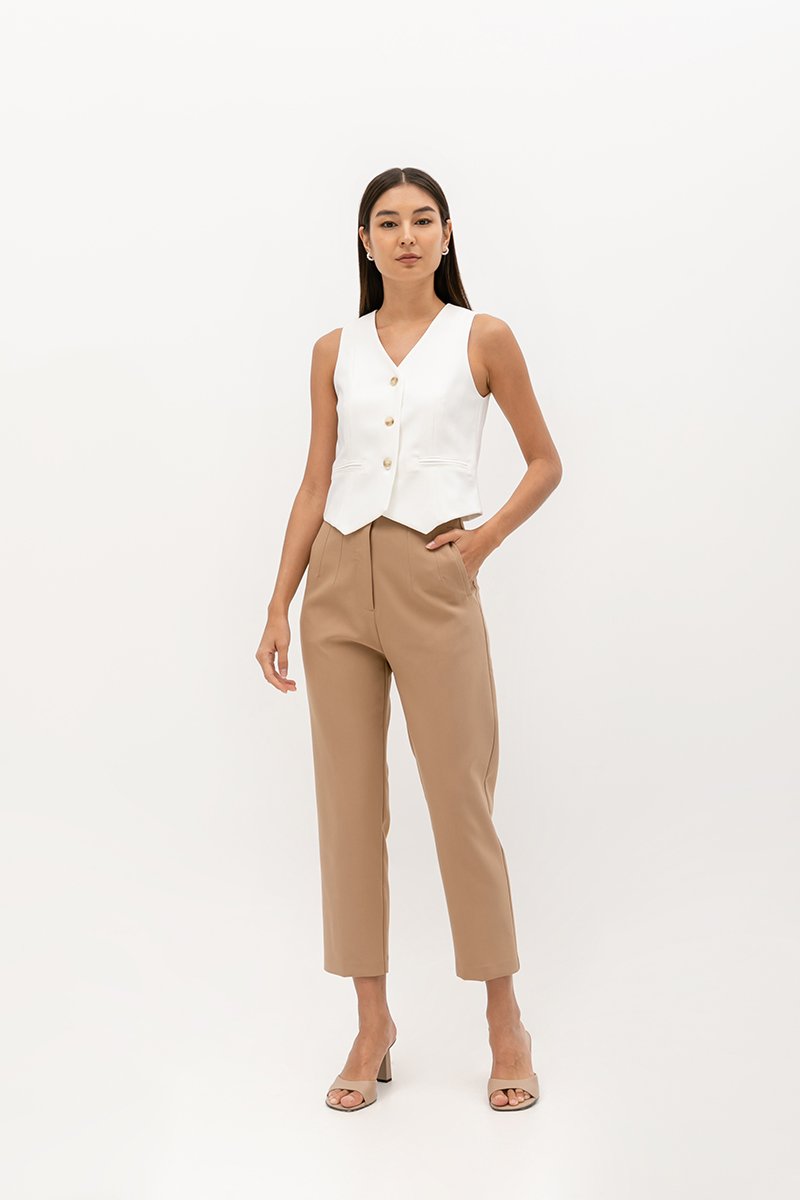 SASKIA CONTRAST BUTTON VEST