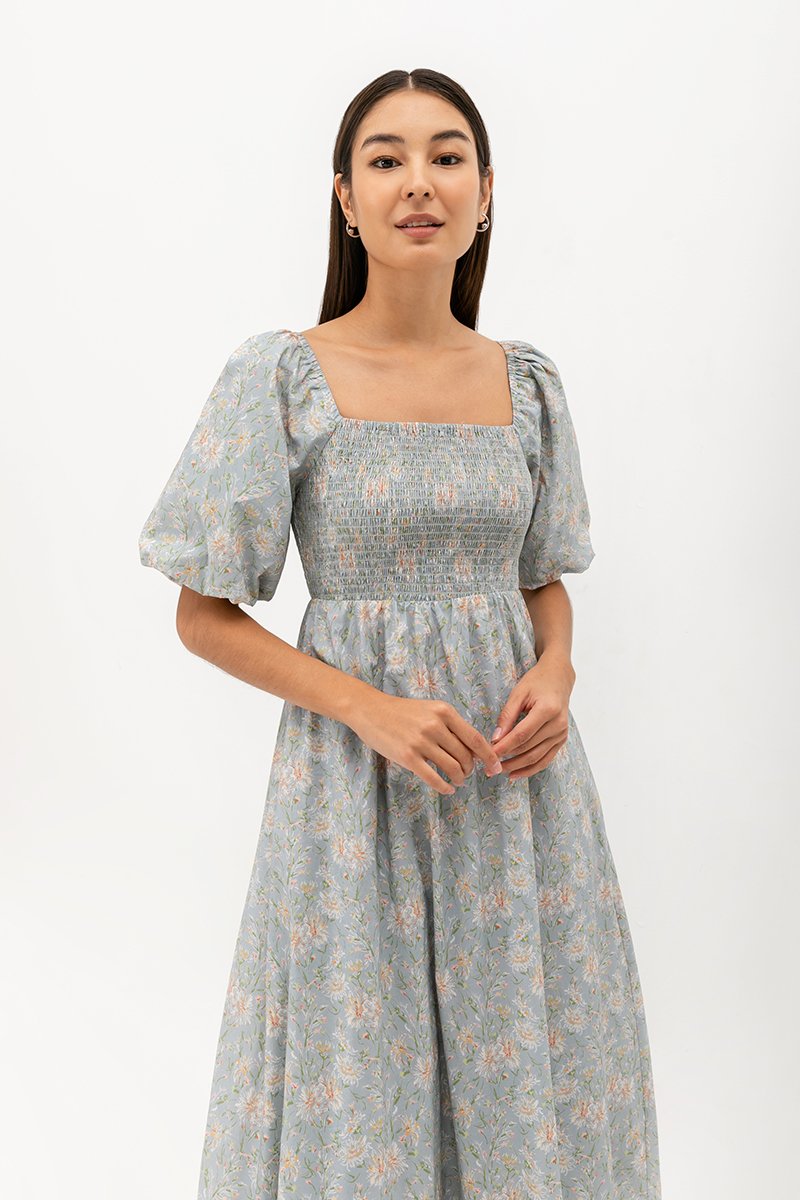 WISTERIA FLORAL SMOCKED DRESS