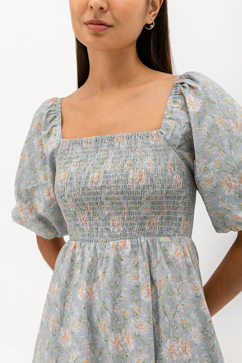 WISTERIA FLORAL SMOCKED DRESS
