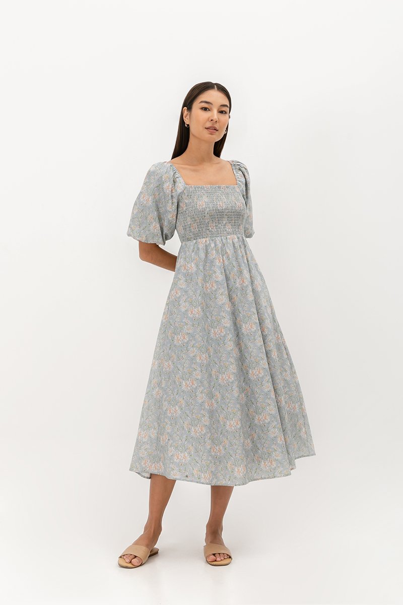 WISTERIA FLORAL SMOCKED DRESS