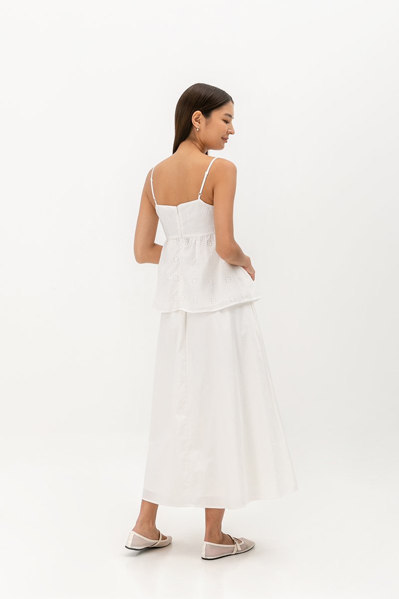BRINA EYELET PEPLUM CAMI TOP