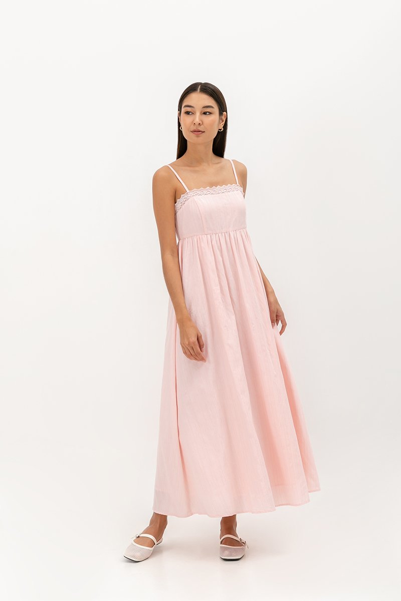 CARMIA LACE TRIM MAXI DRESS