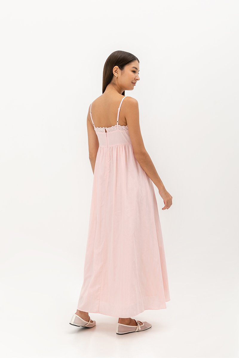 CARMIA LACE TRIM MAXI DRESS