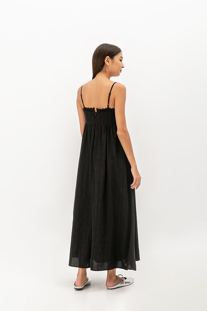 CARMIA LACE TRIM MAXI DRESS