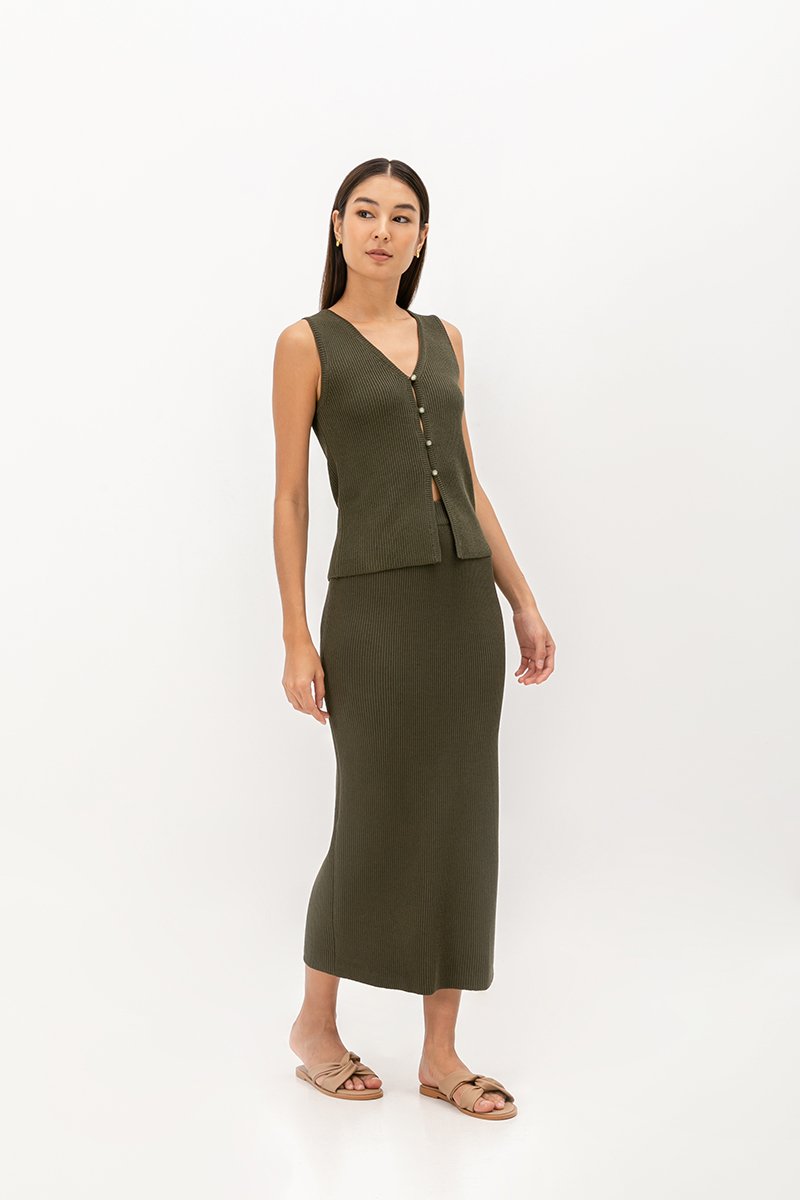 LUCIA KNITTED SKIRT WITH SLIT