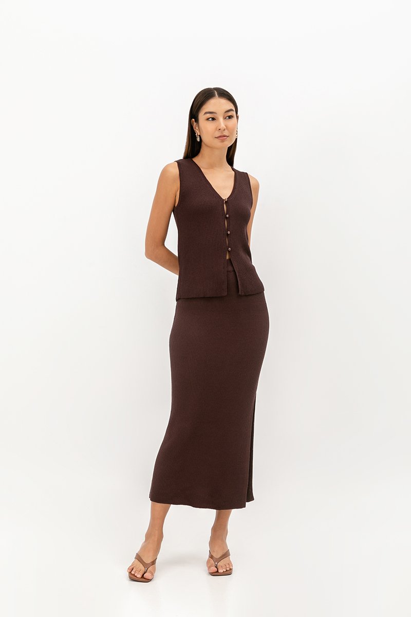 LUCIA KNITTED SKIRT WITH SLIT