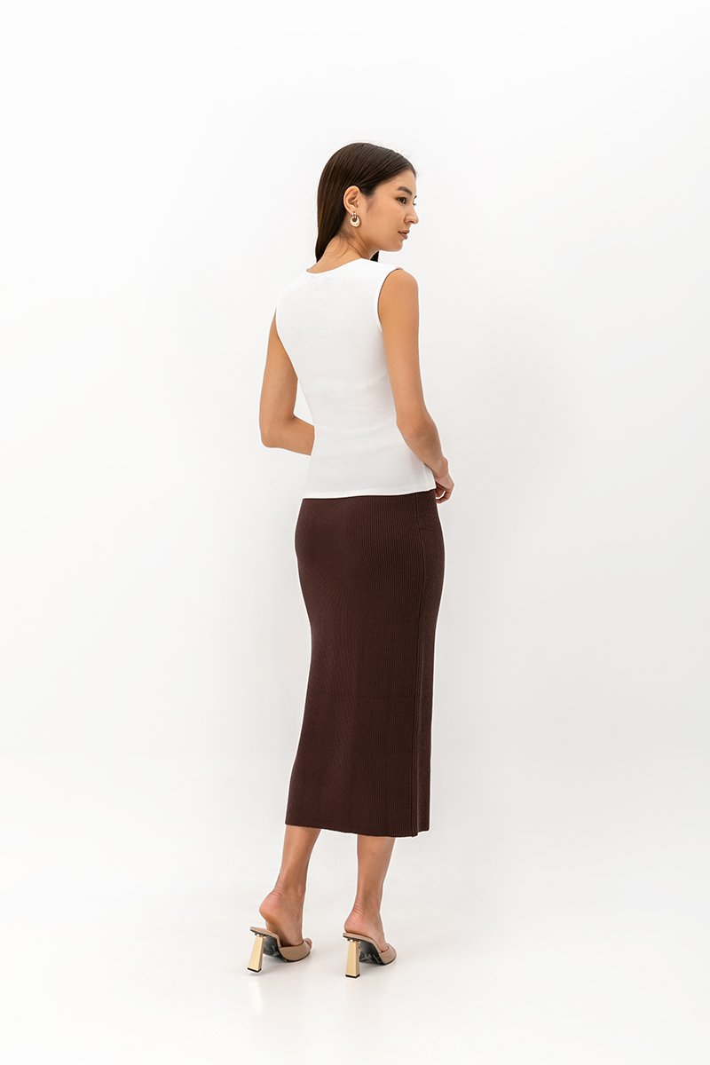 LYANNA RIBBED SQUARE NECK TANK TOP