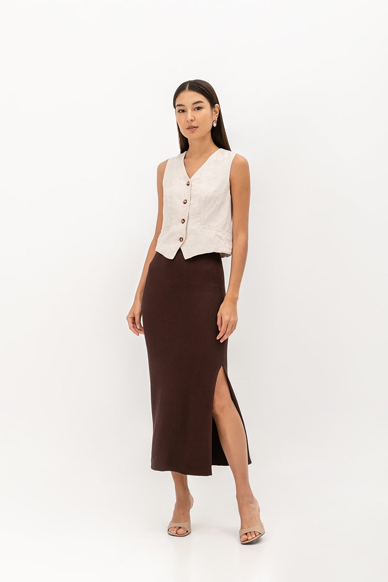 LUCIA KNITTED SKIRT WITH SLIT