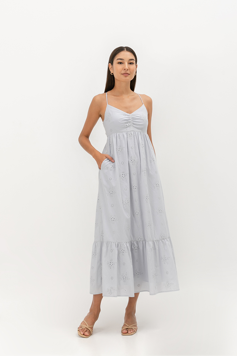 LEIRIA PADDED OPEN BACK MAXI DRESS