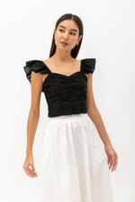 TESSA FLUTTER SLEEVE CROP TOP