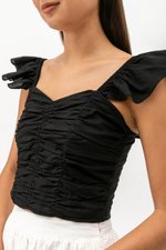 TESSA FLUTTER SLEEVE CROP TOP