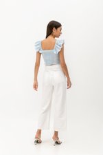 TESSA FLUTTER SLEEVE CROP TOP