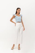 TESSA FLUTTER SLEEVE CROP TOP