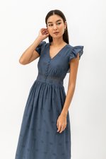 ERINN EYELET FLUTTER SLEEVE MAXI DRESS ERINN EYELET FLUTTER SLEEVE MAXI DRESS