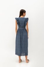 ERINN EYELET FLUTTER SLEEVE MAXI DRESS ERINN EYELET FLUTTER SLEEVE MAXI DRESS
