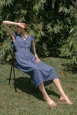 ERINN EYELET FLUTTER SLEEVE MAXI DRESS ERINN EYELET FLUTTER SLEEVE MAXI DRESS