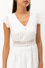 ERINN EYELET FLUTTER SLEEVE MAXI DRESS ERINN EYELET FLUTTER SLEEVE MAXI DRESS